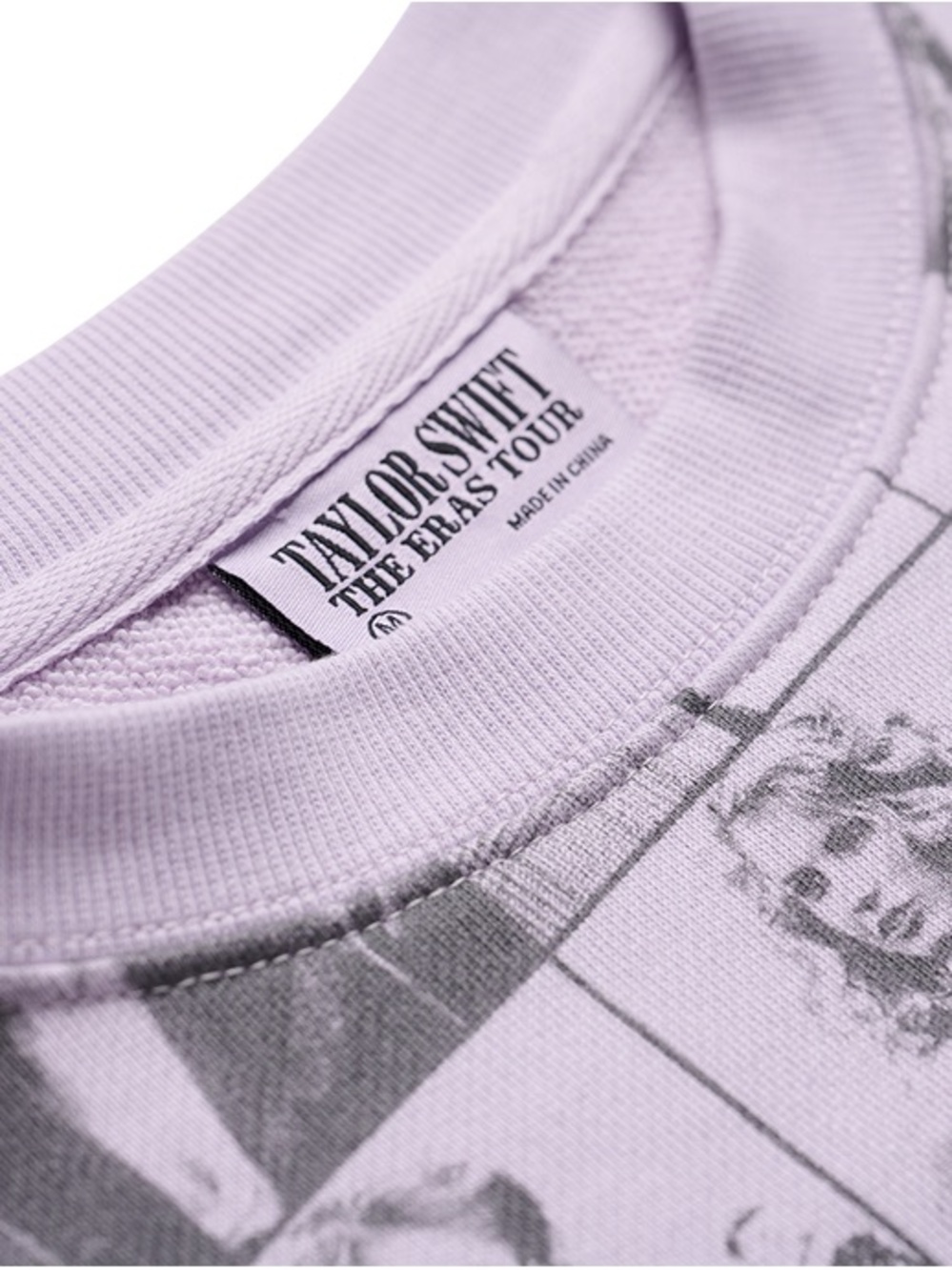 Taylor Swift The Eras Tour Cropped Lavender Crewneck Pullover Sweatshirt Size M - Picture 4 of 11